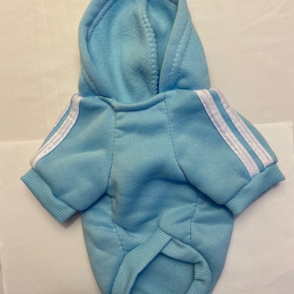 Cute light blue small dog hoodie - Picture 4 of 5